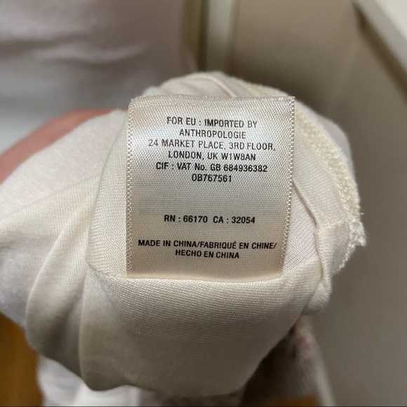 Anthropologie Red Cream Tweed Bell Sleeve V-Neck Dress - Picture 9 of 11